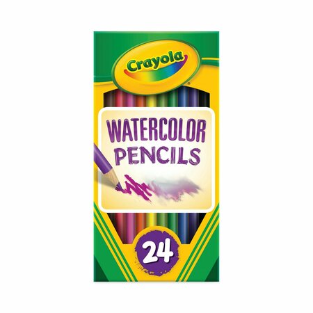 CRAYOLA Watercolor Pencil Set, 3.3 mm, 2B (#1), Assorted Lead/Barrel Colors, PK24 PK 68-4304